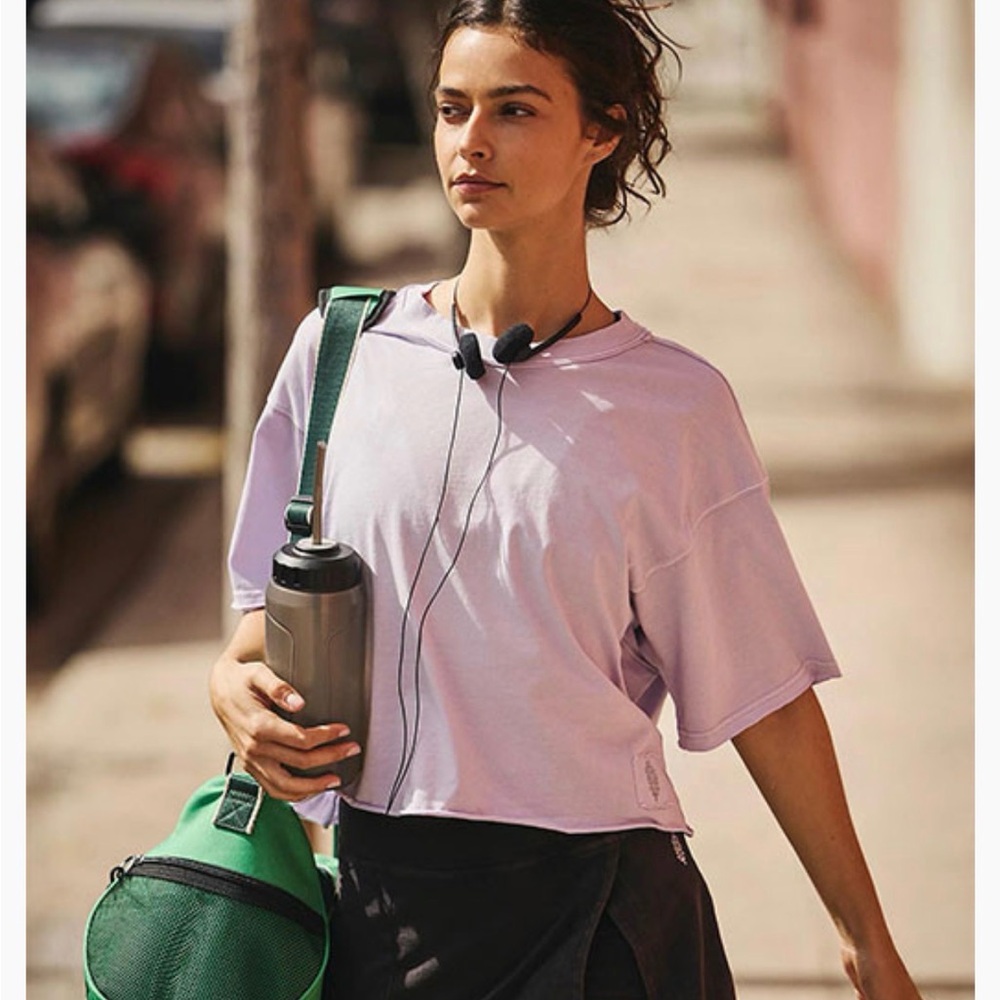 Free People Movement Inspire Tee - small - light pink/lavendar